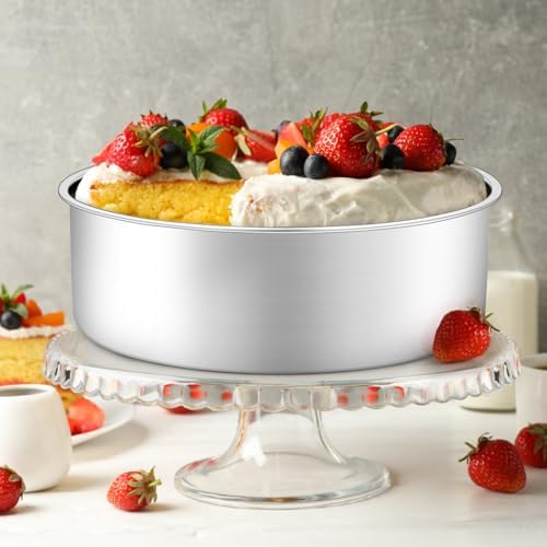 Leonyo 6 Inch Cake Pans Set of 2, Baking Pan Round Cake Tins, 3" Deep