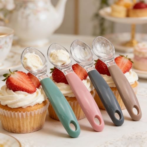 4 Pack Cute Ice Cream Scoop Set, Plastic Watermelon Scooper, 7.4 Inch