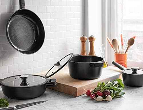 Zavor Noir 7 Piece Cookware Set - Premium Cast Aluminum with