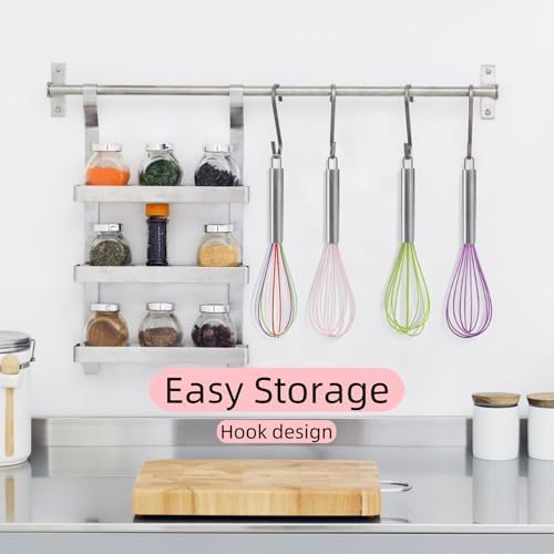 Cididu Set of 24 Silicone Whisk Bulk for Cooking, 10 In Wisking Tool