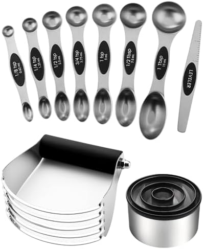 Spring Chef Stainless Steel Magnetic Measuring Spoons, Set of 8 with