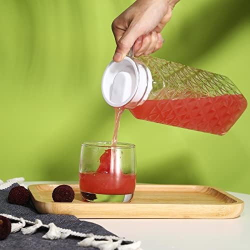 Acrylic Pitcher 37 oz, OEH Unbreakable Clear Plastic Pitcher with Lid