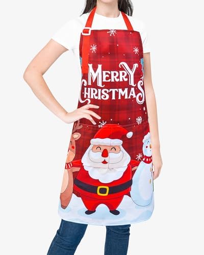 Fiodrimy Arons with Pocket Womens Waterproof Adjustable Cooking Aprons