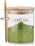 Suclain 15 oz Matcha Glass Container with Airtight Lid and Spoon