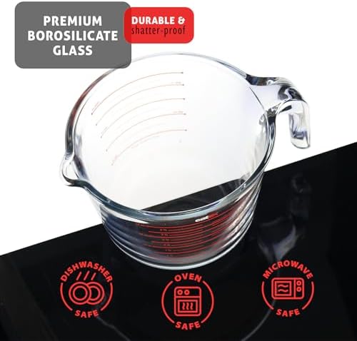 Eatex Glass Measuring Cups Set of 3 - Liquid Measuring Cups, Glass