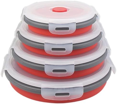 Yeory 4PCs Collapsible Bowls 5/6/7/8 Inch for Camping with Lids