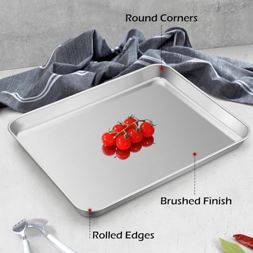 Leonyo 121⁄3 x 93⁄4 Rectangular Cake Pan, Baking Sheets Set of 2