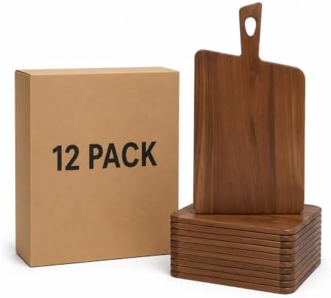 Walnut Wood Paddle Cutting Boards, 12 Pack, 15.3 x 7.9 In