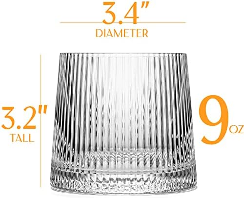 GLASSIQUE CADEAU Vintage Art Deco Speakeasy Lowball Glasses | Set of 4