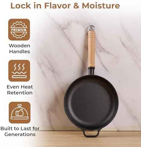 HomeEssentials Pre Seasoned Cast Iron Non Stick Cookware Set, 4pcs