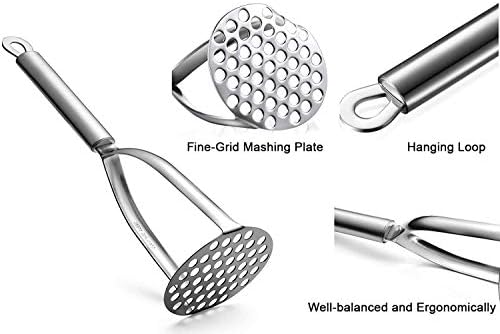 Potato Masher, Heavy Duty Potato Smasher with Durable Sturdy Grips