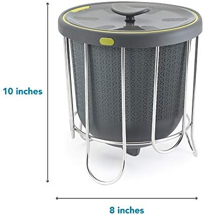 Polder Silicone Kitchen Composter Bucket, Gray/Green