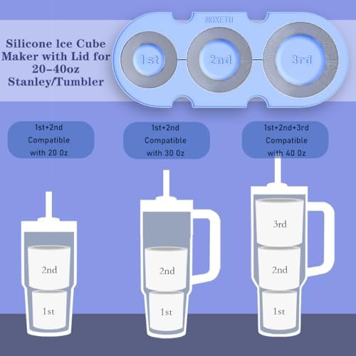 Silicone Ice Mold for Stanley Cup 30 40oz, Tumbler Ice Maker