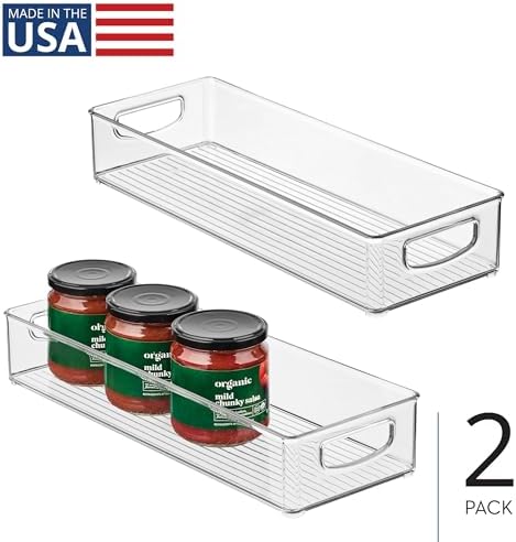 iDesign Slim Clear Storage Bins, 2-Pack
