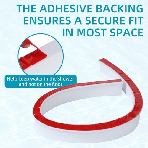 2'' High Shower Threshold Water Dam, Collapsible Water Splash Guard