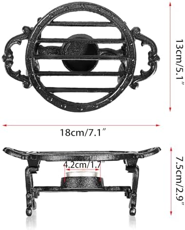 Sumnacon Round Tea Warmer Cast Iron Tea Pot Warmer with Tealight