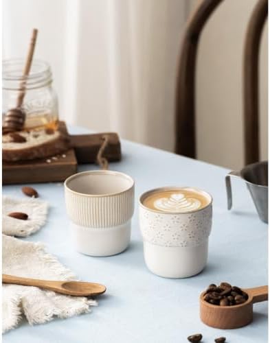 Espresso Cups Set of 2, 4oz Espresso Shot Cups, Mini Coffee Mugs