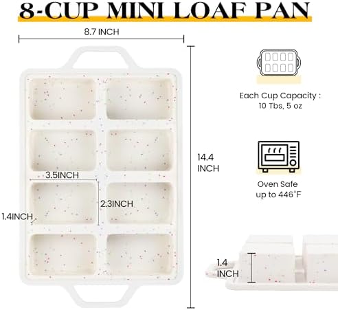 2Pcs Silicone Loaf Pan, Nonstick BPA-Free Reinforced Bread Mold
