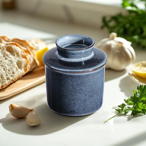 Ceramic Butter Crock with lid for Countertop,French Butter Dish