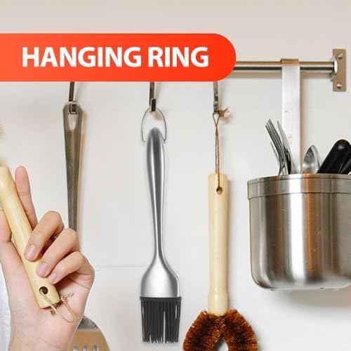 4pcs Silicone Pastry Basting Brush Set with Stainless Steel Hollow