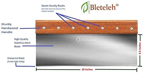 10-inch Long Bench/Dough Scraper, Stainless Steel Blade, Commercial