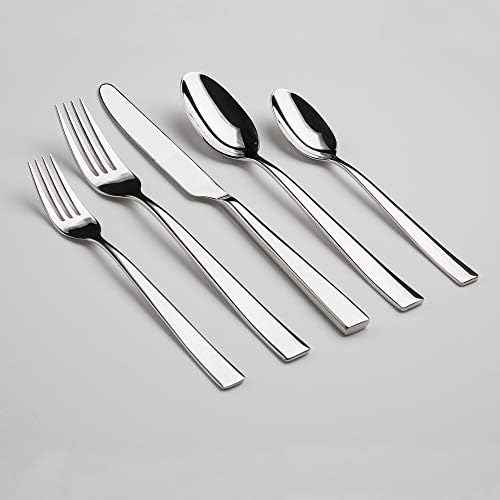 Gourmet Settings 60-Piece Silverware Resto Collection-Polished