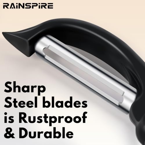 Swivel Vegetable Peeler Comfort Handle Sturdy Long-Lasting 2Pcs Black