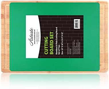 Artaste 28744 Bamboo Cutting Board and Flexible Cutting Mat Set
