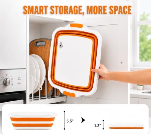 Large BBQ Prep Tub 8L - Multifunctional Collapsible Camping Cutting