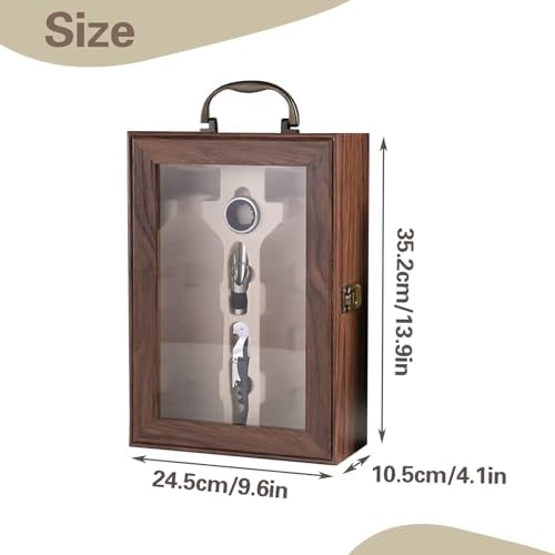 Wine Gift Box with Clear Window 2 Bottle Top Handle with 3 Wine