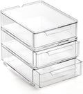 BINO | Clear Stackable Storage Drawers, Small - 3 Pack | Clear Storage