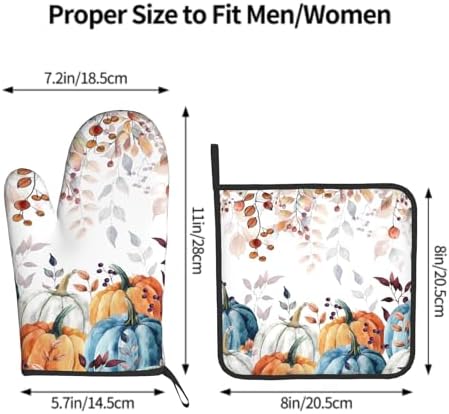 Thanksgiving Pumpkin Oven Mitts and Pot Holders Set