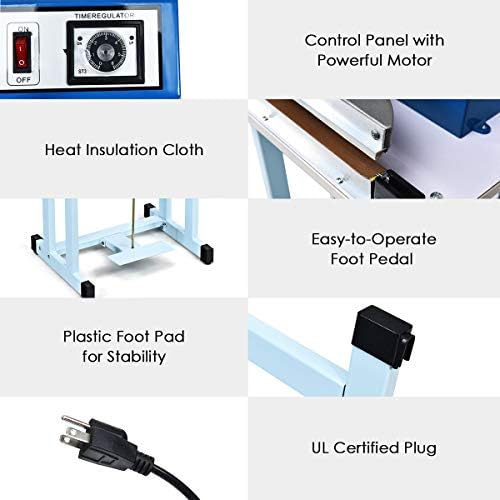 Goplus 110V 12" Foot Pedal Impulse Sealer with Cutter