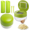 2 Sets, 3-in-1 Stainless Steel Garlic Press and Mincer