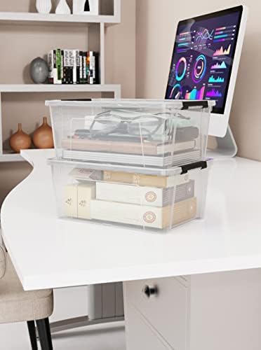 WYT Clear Latch Storage Bins, 6-Pack, 5-Litre