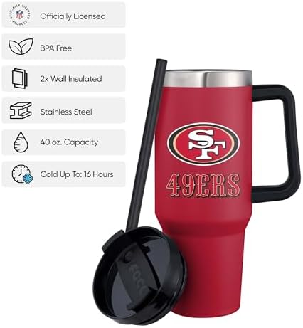 FOCO NFL unisex-adult NFL Team Logo Insulated Travel Mug 40oz XL