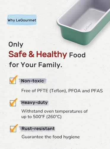 LeGourmet Nonstick Bread Loaf Pan 9 X 5 Inch, Ceramic Coating