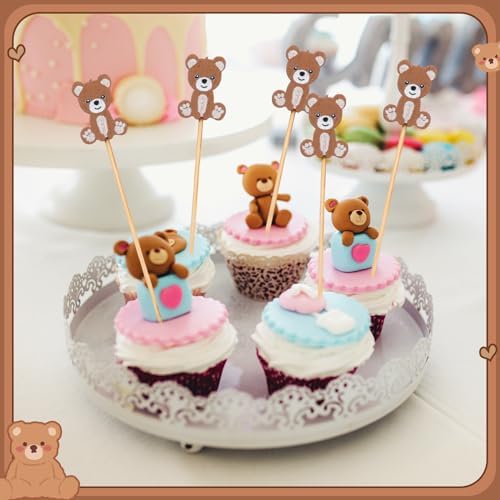 Tioncy 100 Pcs Cocktail Picks 4.7in Toothpicks for Party, Bear Style
