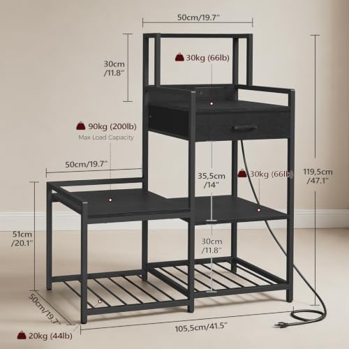 MAHANCRIS Mini Fridge Stand with Power Outlet