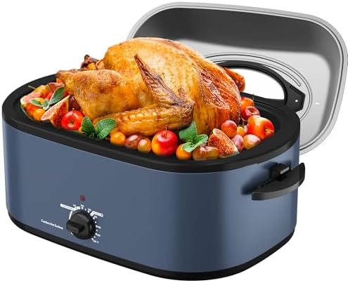Roaster Oven 28 Quart, Electric Turkey Roaster with Self-Basting Lid