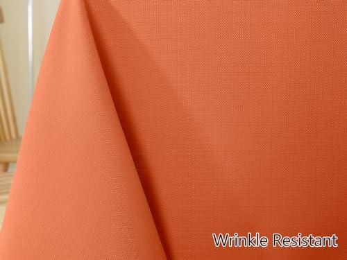 SASTYBALE Textured Fall Tablecloth Rectangle 52x70 Inch, Rust/Burnt