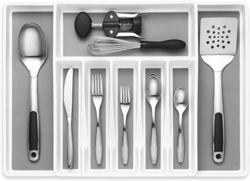 Silverware Tray for Drawer, Expandable Organizer, 8 Compartments