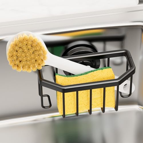 TAILI Sponge Holder for Kitchen Sink, Black