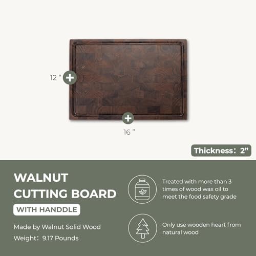muso wood Black Walnut End Grain Cutting Board, 16 x 12 in