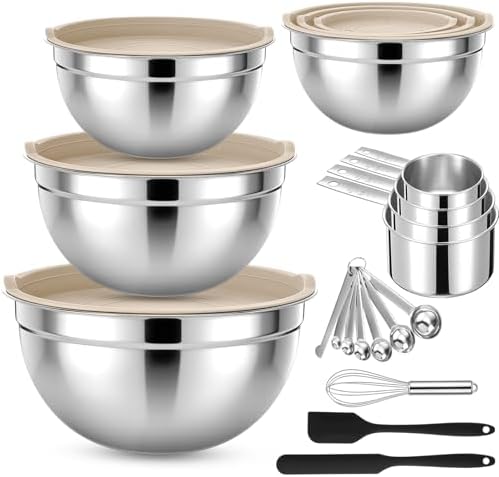 18 Pack Stainless Steel Mixing Bowls with Lids