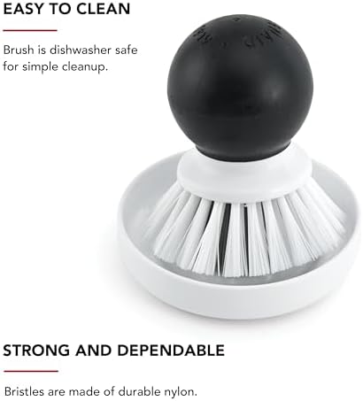 KitchenAid Palm Brush with Dish Tray, 2 Piece, Black