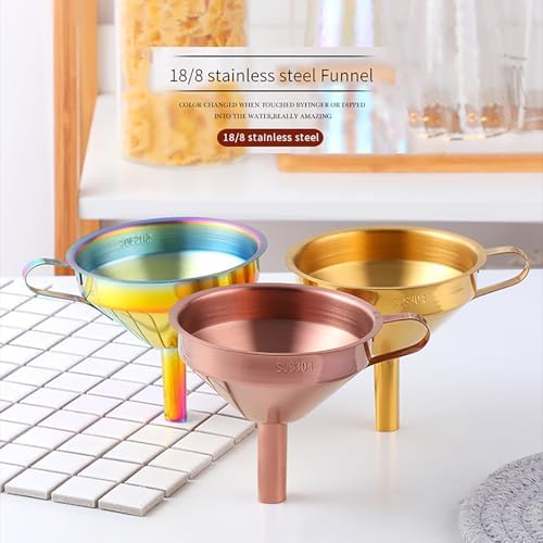 DOCBLACK Stainless Steel Funnel Set of 2, Stainless Steel Funnel with