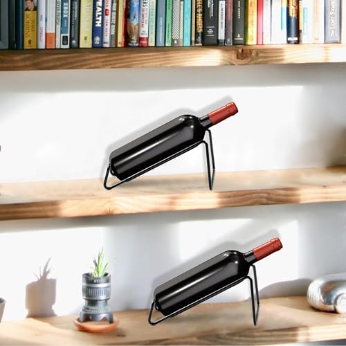 TONLEA Countertop Wine Rack, 4 Pcs Wine Bottle Holder, Metal Small