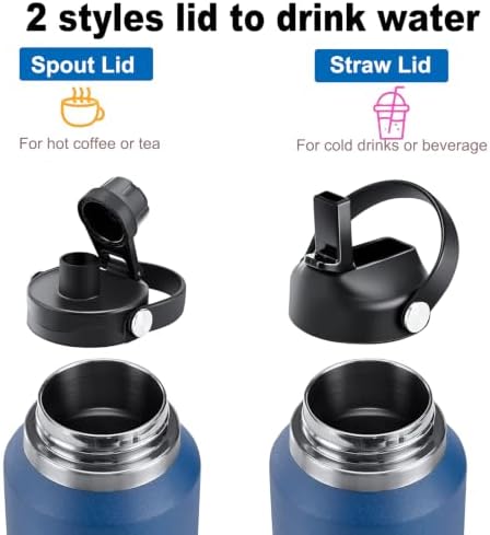 40oz Water Bottles Insulated with Straw,Leak Proof Water Bottles Fit