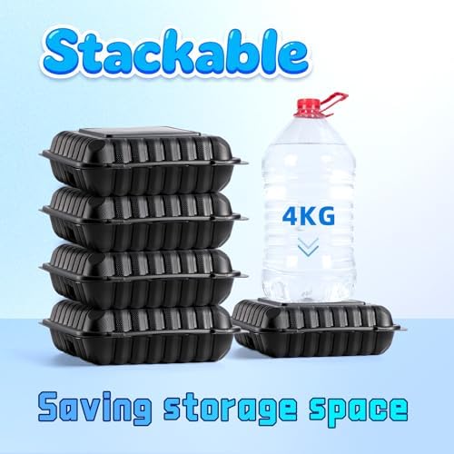 YANGRUI 8x8 34oz 55-Pack Shrink-Wrapped Ready to Use Meal Prep